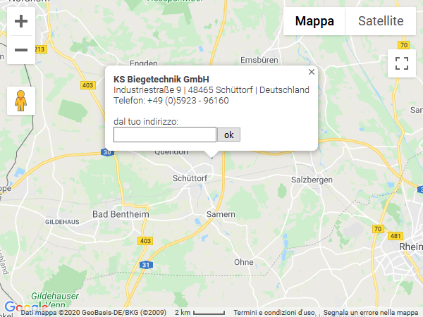 Indicazioni stradali per KS Biegetechnik GmbH su Google Maps