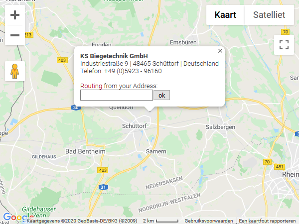 Open de routebeschrijving naar KS Biegetechnik GmbH op Google Maps