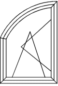 Spitzbogenfenster Typ A170 - wie V170 angeschlagen: 1 x Flügel D/K