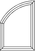Spitzbogenfenster Typ V170 - 1/2 Spitzbogenrohling mit Schenkel Spitzbogen mit Blendrahmen und Flügel fertig verschweißt Glasleiste fertig eingepasst