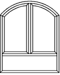 Stichbogenfenster Typ V145PF - Blendrahmen verschweißt 2 x Flügel oben mit Glasleiste Pfosten und Querkämpfer eingeschraubt Glasleiste unten fertig eingepasst Stichbogenfenster Typ V145PF - Blendrahmen verschweißt 2 x Flügel oben mit Glasleiste Pfosten und Querkämpfer eingeschraubt Glasleiste unten fertig eingepasst