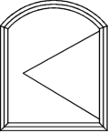 Stichbogenfenster Typ A110D - wie V110 angeschlagen: 1 x Flügel Dreh Stichbogenfenster Typ A110D - wie V110 angeschlagen: 1 x Flügel Dreh