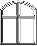 Stichbogenfenster V144PF - Blendrahmen verschweißt 2 x Flügel oben mit Glasleiste Pfosten und 2 x Querkämpfer eingeschraubt 2 x Flügel unten mit Glasleiste Stichbogenfenster V144PF - Blendrahmen verschweißt 2 x Flügel oben mit Glasleiste Pfosten und 2 x Querkämpfer eingeschraubt 2 x Flügel unten mit Glasleiste