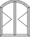 Stichbogenfenster Typ A120DS - wie V120S angeschlagen: 2 x Flügel Dreh Stichbogenfenster Typ A120DS - wie V120S angeschlagen: 2 x Flügel Dreh