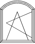 Stichbogenfenster Typ A110 - wie V110 angeschlagen: 1 x Flügel D/K Stichbogenfenster Typ A110 - wie V110 angeschlagen: 1 x Flügel D/K