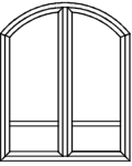Stichbogenfenster V122PF - Blendrahmen verschweißt Pfosten fertig eingeschraubt Zweiflügelig mit Kämpfer eingeschraubt Glasleisten fertig eingepasst Stichbogenfenster V122PF - Blendrahmen verschweißt Pfosten fertig eingeschraubt Zweiflügelig mit Kämpfer eingeschraubt Glasleisten fertig eingepasst